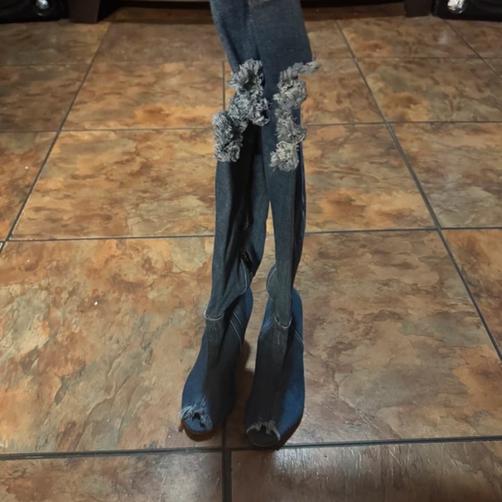 McGuire Denim Blue Heeled Boots